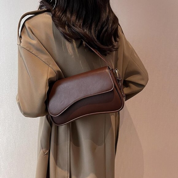 Shoulder Bag for women Y2K Crossbody Vegan Leather Purse Straps Retro Clutch Hob - Picture 4 of 6